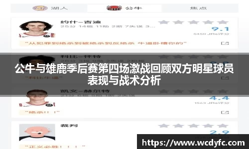 公牛与雄鹿季后赛第四场激战回顾双方明星球员表现与战术分析